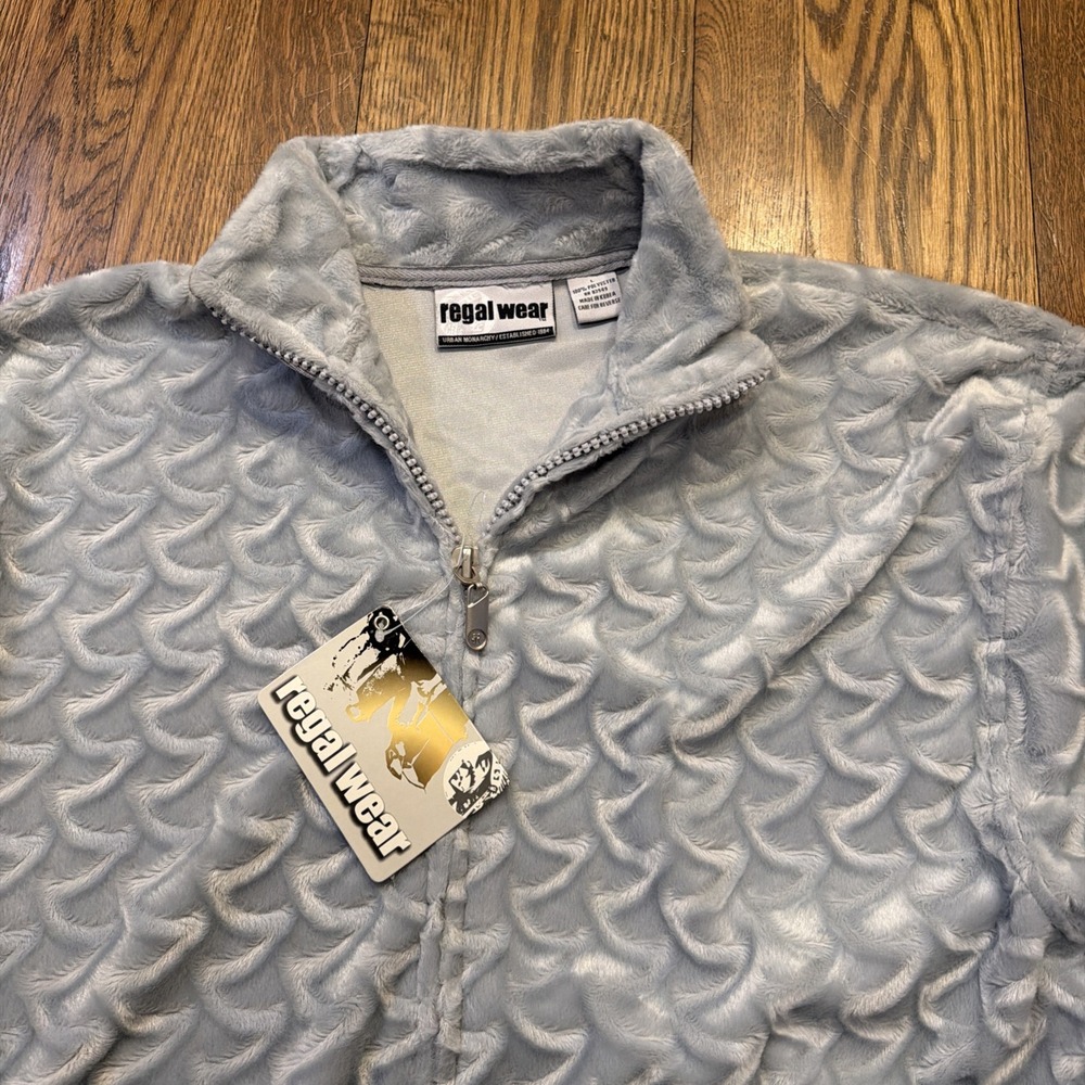 Regal Wear Vintage 90s Y2K Hip-Hop Velvet Jacket Baby Blue Mens L Deadstock